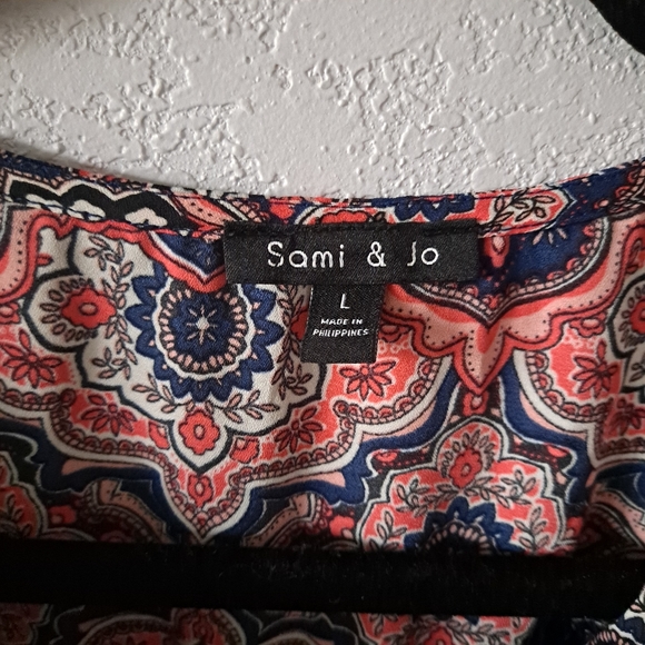 Sami & Jo Orange Geometric Tunic Blouse - Picture 5 of 6